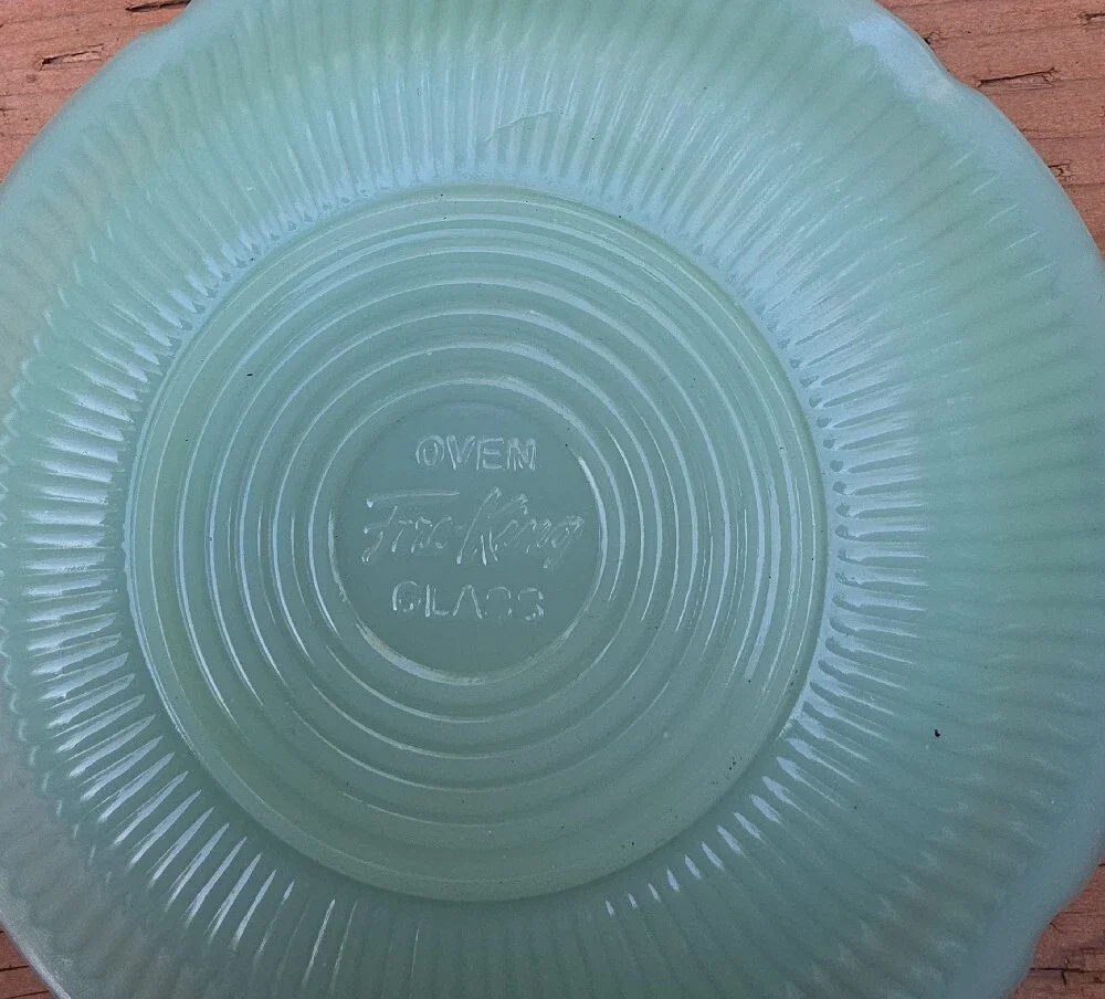 VTG Fire-King Jadeite Alice Teacup & Saucer Set Anchor Hocking 1940s